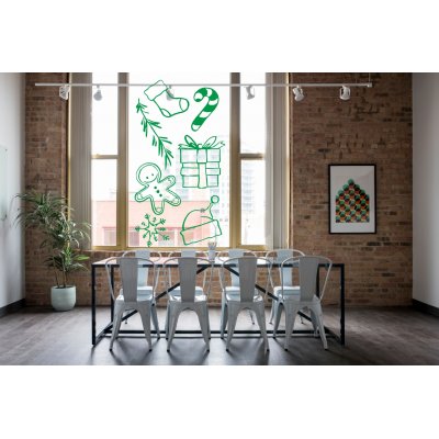 Karácsonyi dekorációs matrica üvegre 65×118 cm