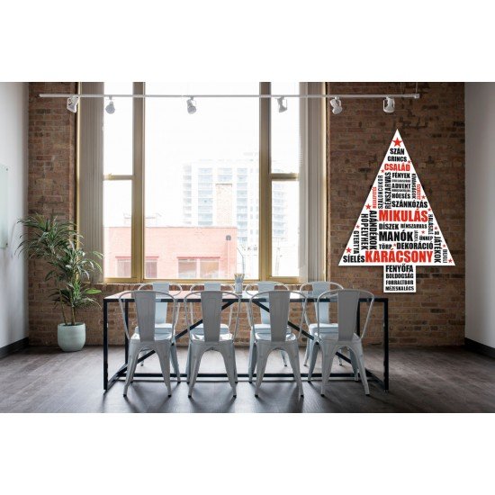 Karácsonyfa alakú dekoráció - matrica - tábla 53 × 75 cm