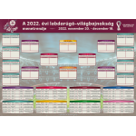 2022 Labdarúgó-világbajnokság táblázat, menetrend plakát 60 × 43 cm