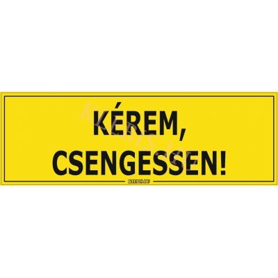 Kérem, csengessen! matrica, 60×20 cm