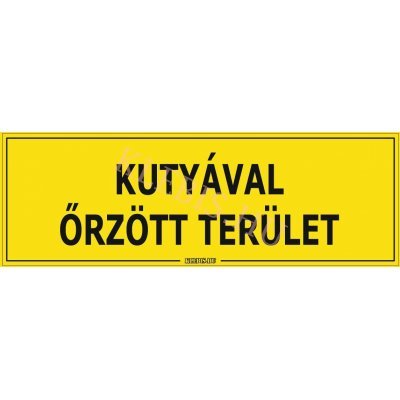 Kutyával őrzött terület matrica, 60×20 cm