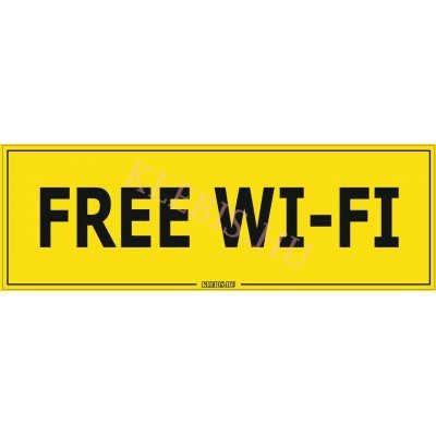 Free Wi-Fi matrica, 60×20 cm