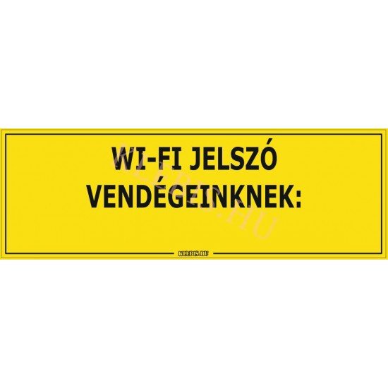 Wi-Fi jelszó vendégeinknek: matrica, 60×20 cm
