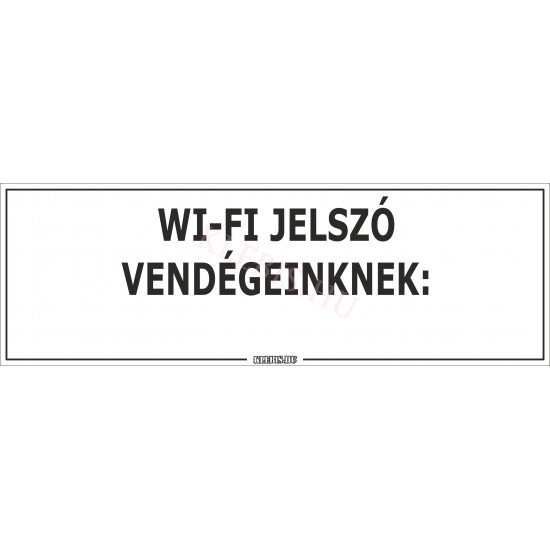 Wi-Fi jelszó vendégeinknek: matrica, 60×20 cm