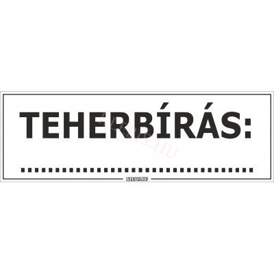 Teherbírás matrica, 60×20 cm