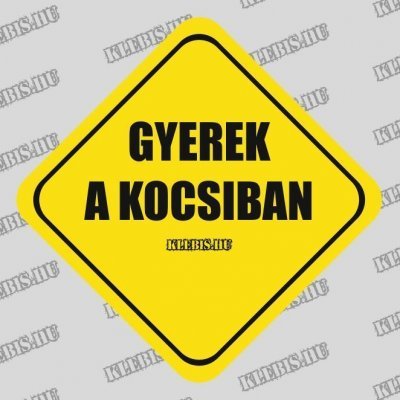 Gyerek a kocsiban autómatrica, mágnesfólia 10×10 cm-től