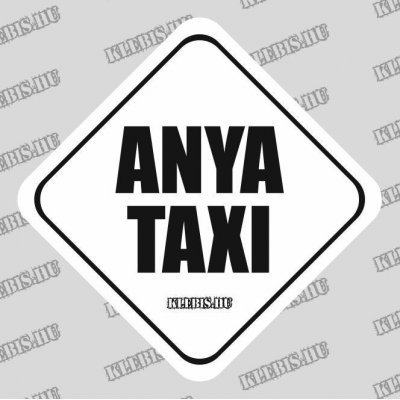 Anya taxi autómatrica, mágnesfólia 10×10 cm-től