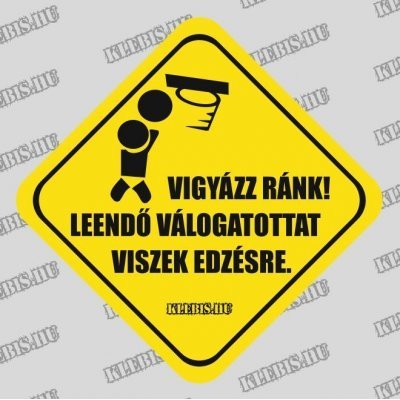 Vigyázz ránk! Leendő válogatottat viszek edzésre. (kosárlabda) autómatrica, mágnesfólia 10×10 cm-től