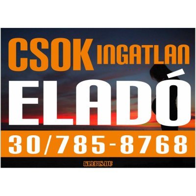 CSOK ingatlan eladó színes felirat, matrica, tábla, ponyva 100×72 cm