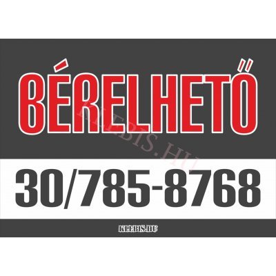 Bérelhető színes felirat, matrica, tábla, ponyva 65×47 cm (szürke-piros)