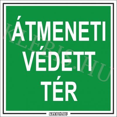 Átmeneti védett tér matrica, 20×20 cm Átmeneti védett tér matrica, 20×20 cm