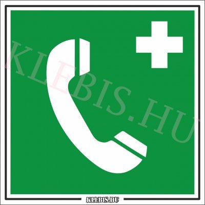 Vészbejelentő telefon matrica, 10×10 cm Vészbejelentő telefon matrica, 10×10 cm