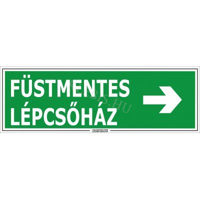 Füstmentes lépcsőház jobbra matrica, 30×10 cm Füstmentes lépcsőház jobbra matrica, 30×10 cm