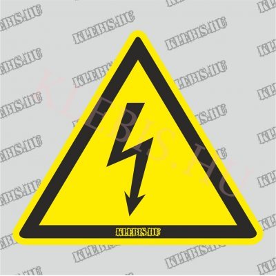 Áramütés veszélye matrica, 63×63 cm Áramütés veszélye matrica, 63×63 cm