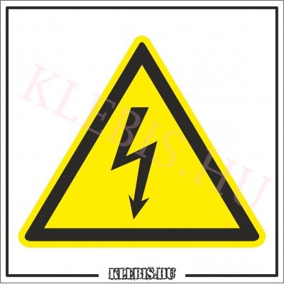 Áramütés veszélye matrica, 63×63 cm Áramütés veszélye matrica, 63×63 cm