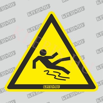 Elcsúszás veszélye matrica, 63×63 cm Elcsúszás veszélye matrica, 63×63 cm