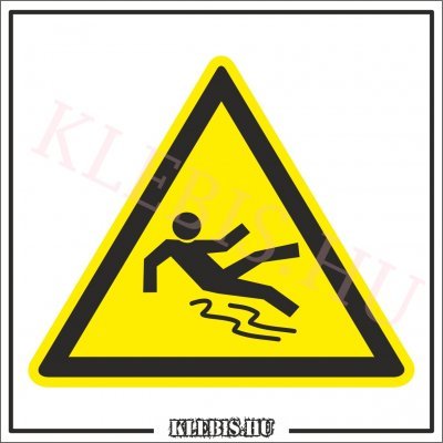 Elcsúszás veszélye matrica, 63×63 cm Elcsúszás veszélye matrica, 63×63 cm