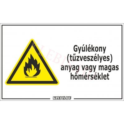 Gyúlékony anyag vagy magas hőmérséklet matrica, 16×25 cm Gyúlékony anyag vagy magas hőmérséklet matrica, 16×25 cm