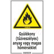 Gyúlékony anyag vagy magas hőmérséklet matrica, 10×16 cm Gyúlékony anyag vagy magas hőmérséklet matrica, 10×16 cm