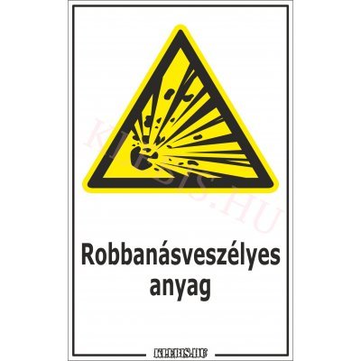 Robbanás veszélyes anyag matrica, 16×25 cm Robbanás veszélyes anyag matrica, 16×25 cm