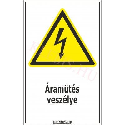 Áramütés veszélye matrica, 16×25 cm Áramütés veszélye matrica, 16×25 cm