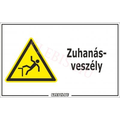 Zuhanásveszély matrica, 16×25 cm Zuhanásveszély matrica, 16×25 cm