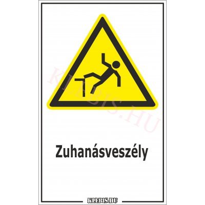 Zuhanásveszély matrica, 16×25 cm Zuhanásveszély matrica, 16×25 cm