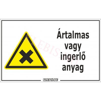 Ártalmas vagy ingerlő anyag matrica, 16×25 cm Ártalmas vagy ingerlő anyag matrica, 16×25 cm