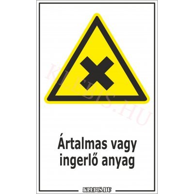 Ártalmas vagy ingerlő anyag matrica, 16×25 cm Ártalmas vagy ingerlő anyag matrica, 16×25 cm