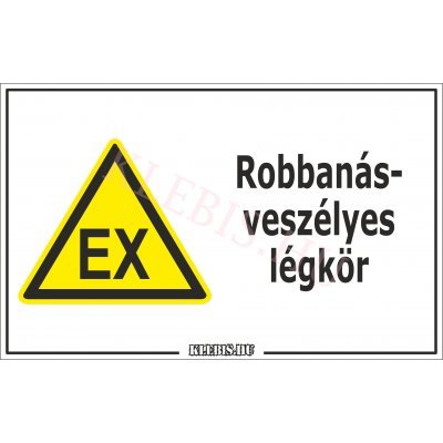 Robbanásveszélyes légkör matrica, 16×25 cm Robbanásveszélyes légkör matrica, 16×25 cm