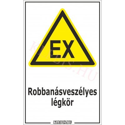 Robbanásveszélyes légkör matrica, 16×25 cm Robbanásveszélyes légkör matrica, 16×25 cm