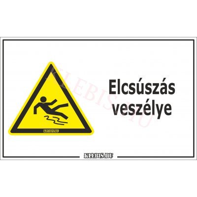 Elcsúszás veszélye matrica, 16×25 cm Elcsúszás veszélye matrica, 16×25 cm