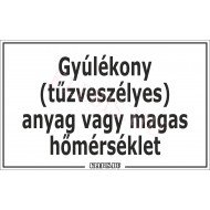 Gyúlékony anyag vagy magas hőmérséklet matrica, 16×10 cm Gyúlékony anyag vagy magas hőmérséklet matrica, 16×10 cm