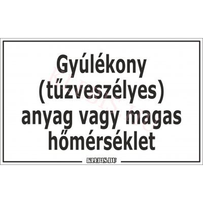 Gyúlékony anyag vagy magas hőmérséklet matrica, 16×10 cm Gyúlékony anyag vagy magas hőmérséklet matrica, 16×10 cm