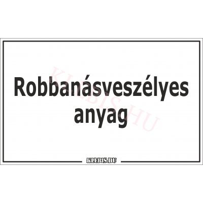 Robbanásveszélyes anyag matrica, 16×10 cm Robbanásveszélyes anyag matrica, 16×10 cm