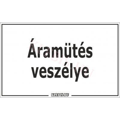 Áramütés veszélye matrica, 16×10 cm Áramütés veszélye matrica, 16×10 cm