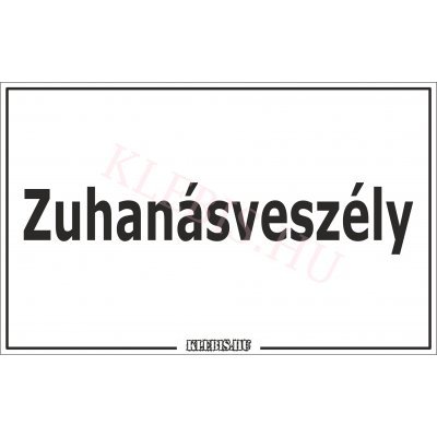 Zuhanásveszély matrica, 16×10 cm Zuhanásveszély matrica, 16×10 cm