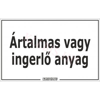 Ártalmas vagy ingerlő anyag matrica, 16×10 cm Ártalmas vagy ingerlő anyag matrica, 16×10 cm