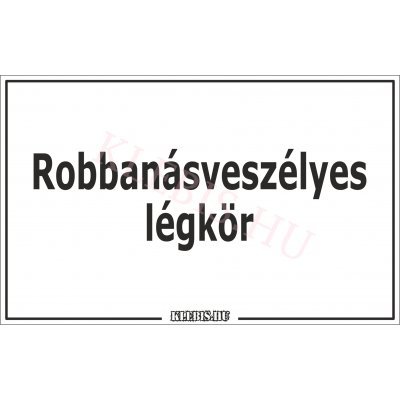 Robbanásveszélyes légkör matrica, 16×10 cm Robbanásveszélyes légkör matrica, 16×10 cm