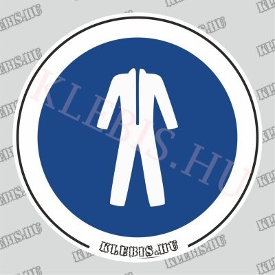 Védőruha használata kötelező matrica, 10×10 cm Védőruha használata kötelező matrica, 10×10 cm