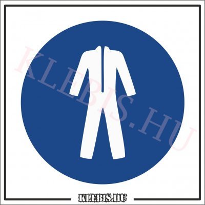 Védőruha használata kötelező matrica, 10×10 cm Védőruha használata kötelező matrica, 10×10 cm