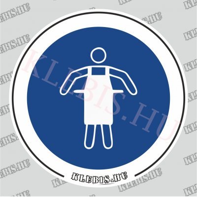 Védőkötény használata kötelező matrica, 10×10 cm Védőkötény használata kötelező matrica, 10×10 cm