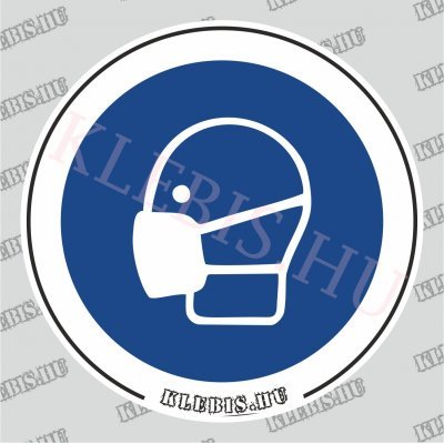 Porvédő maszk használata kötelező matrica, 10×10 cm Porvédő maszk használata kötelező matrica, 10×10 cm