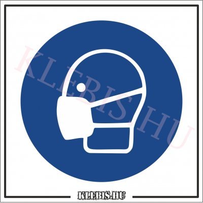 Porvédő maszk használata kötelező matrica, 10×10 cm Porvédő maszk használata kötelező matrica, 10×10 cm