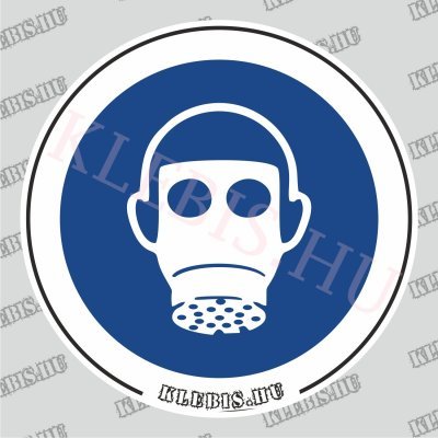 Légzésvédő használata kötelező matrica, 10×10 cm Légzésvédő használata kötelező matrica, 10×10 cm