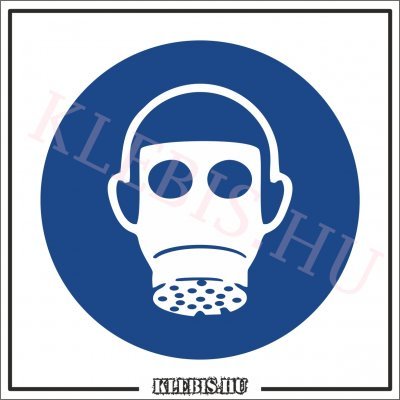 Légzésvédő használata kötelező matrica, 10×10 cm Légzésvédő használata kötelező matrica, 10×10 cm