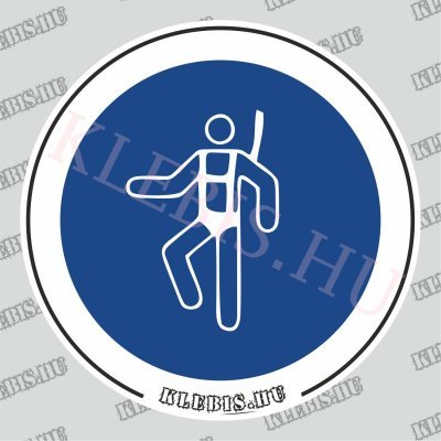 Testhevederzet használata kötelező matrica, 10×10 cm Testhevederzet használata kötelező matrica, 10×10 cm