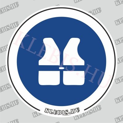 Mentőmellény viselése kötelező matrica, 10×10 cm Mentőmellény viselése kötelező matrica, 10×10 cm