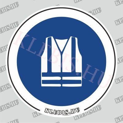 Láthatósági mellény használata kötelező matrica, 10×10 cm Láthatósági mellény használata kötelező matrica, 10×10 cm