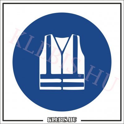 Láthatósági mellény használata kötelező matrica, 10×10 cm Láthatósági mellény használata kötelező matrica, 10×10 cm